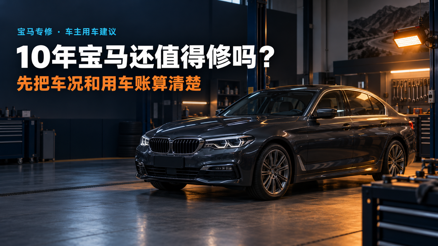 原创概念示意图：十年宝马维修与用车成本判断，非客户车辆或维修实拍